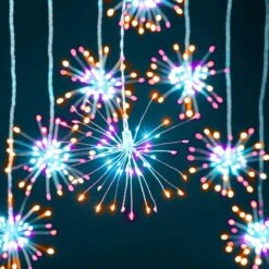 1.2m X 1.6m Outdoor Starburst Christmas Curtain Lights, Aurora LEDs 9 1.2m X 1.6m Outdoor Starburst Christmas Curtain Lights, Aurora LEDs -Twinkly Twinkly Store p043869 2 2