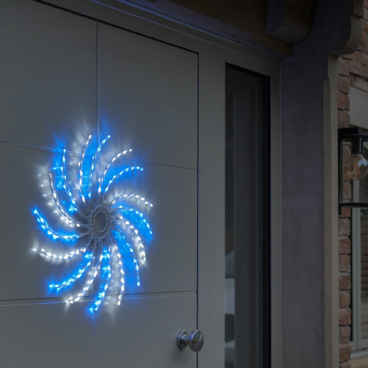 Outdoor Multi Function Christmas Spinner Silhouette, Blue And White LEDs 4 Outdoor Multi Function Christmas Spinner Silhouette, Blue And White LEDs - Image 2