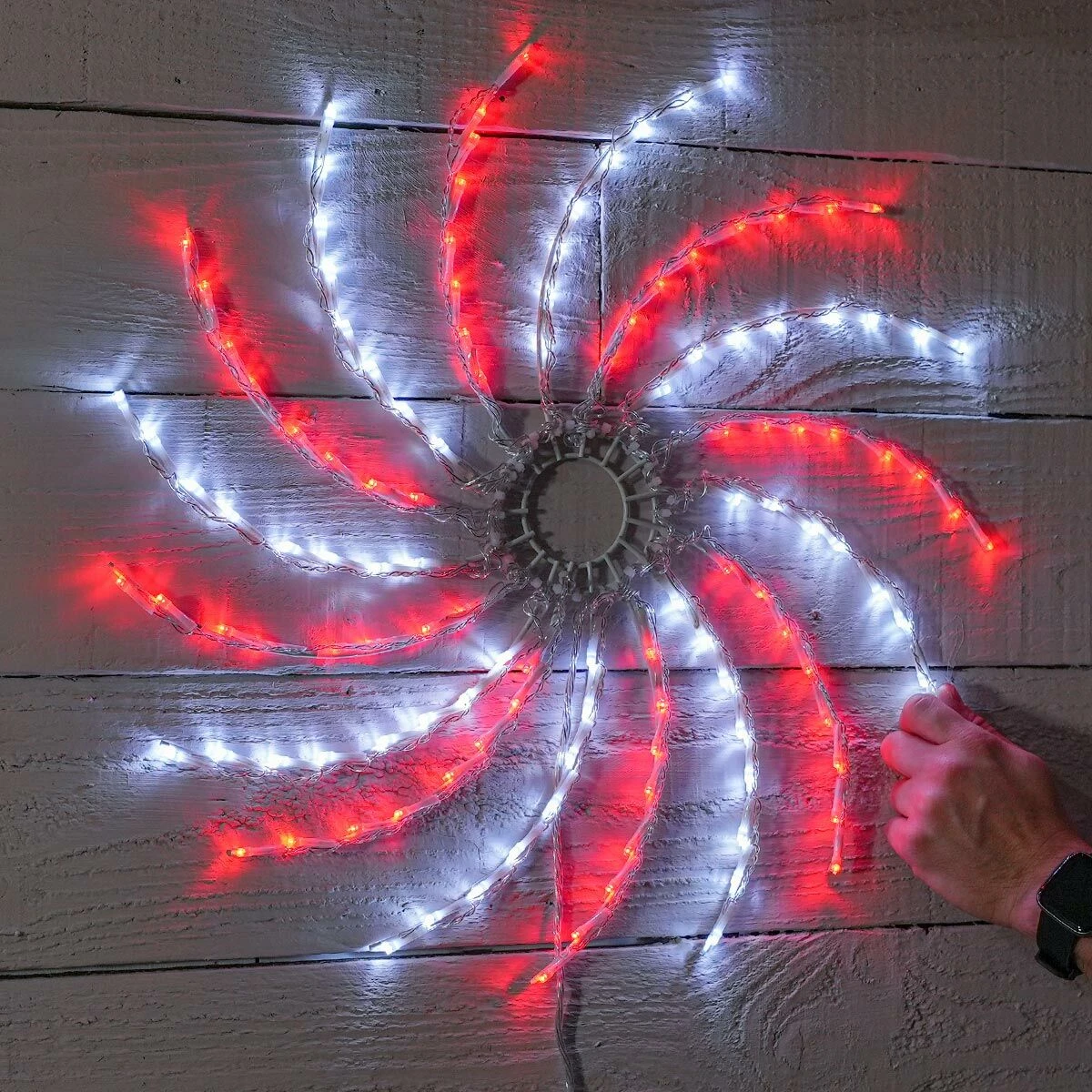 Outdoor Multi Function Christmas Spinner Silhouette, Red And White LEDs 7 Outdoor Multi Function Christmas Spinner Silhouette, Red And White LEDs - Image 5