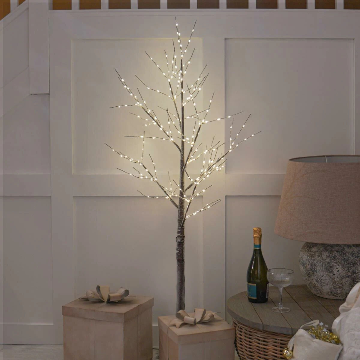 1.5m Outdoor Christmas Snow Twig Tree, Warm White LEDs 4 1.5m Outdoor Christmas Snow Twig Tree, Warm White LEDs - Image 2