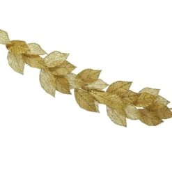 1.18m Gold Glitter Christmas Leaf Garland -Twinkly Twinkly Store p045294 1
