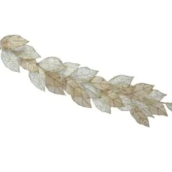 1.18m Champagne With Gold Glitter Christmas Leaf Garland -Twinkly Twinkly Store p045296 1