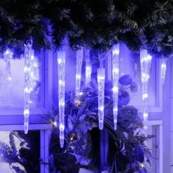 6.9m Outdoor Christmas Icicle Tube Lights, Blue And White LEDs -Twinkly Twinkly Store p045361 1 3