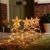 Outdoor Tree Spiral Christmas Stakes Lights, Warm White LEDs, 4 Pack