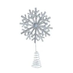 29cm Silver Snowflake Christmas Decoration Tree Topper