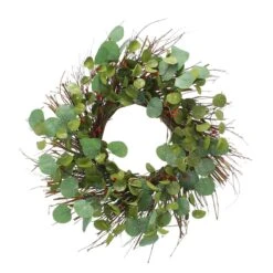 61cm Eucalyptus Christmas Wreath With Red Berries 9 61cm Eucalyptus Christmas Wreath With Red Berries -Twinkly Twinkly Store p047066 4