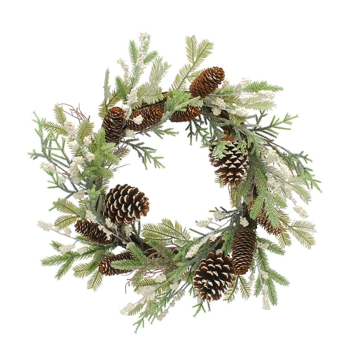 61cm White Berry And Pinecone Christmas Wreath 2 61cm White Berry And Pinecone Christmas Wreath