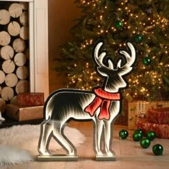 60cm Infinity Reindeer With Scarf Christmas Figure