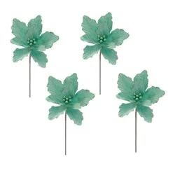 40cm Sage Green Magnolia Stem Christmas Tree Decoration, 4 Pack